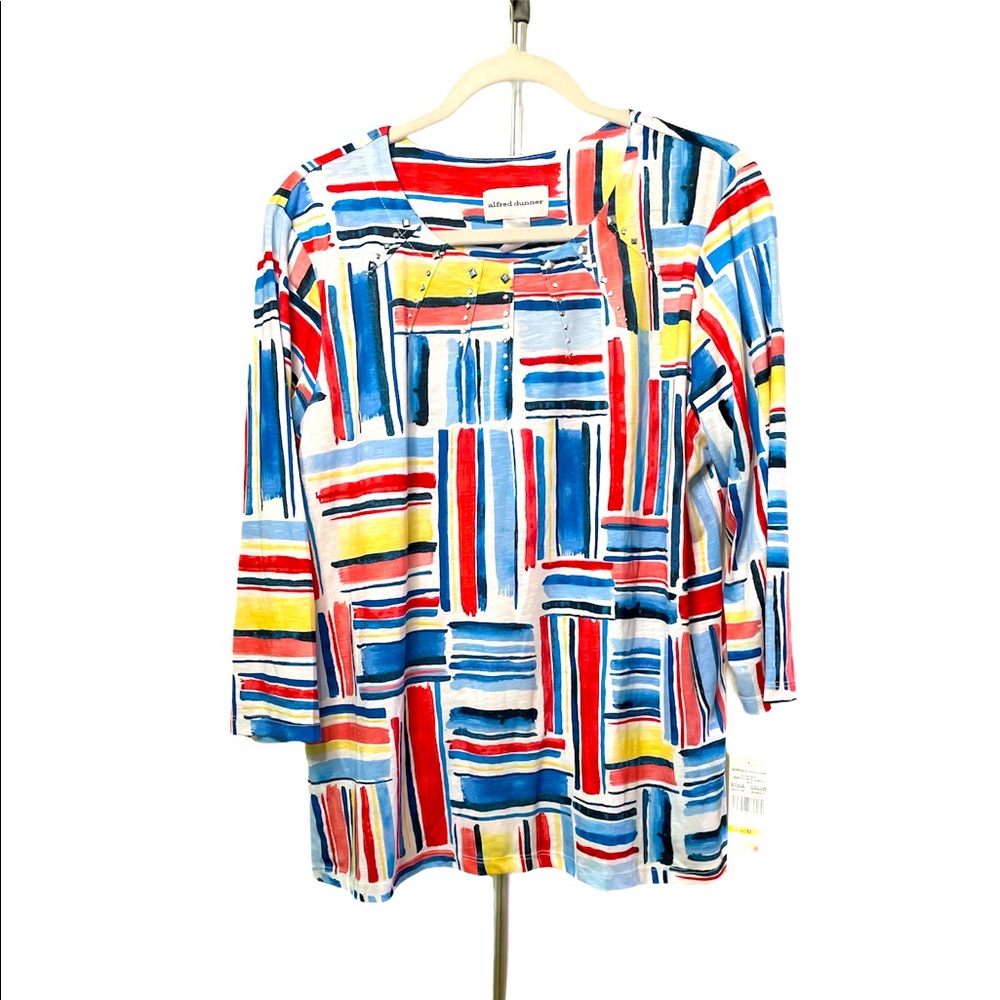 Alfred Dunner Multicolor Top Size M NWT